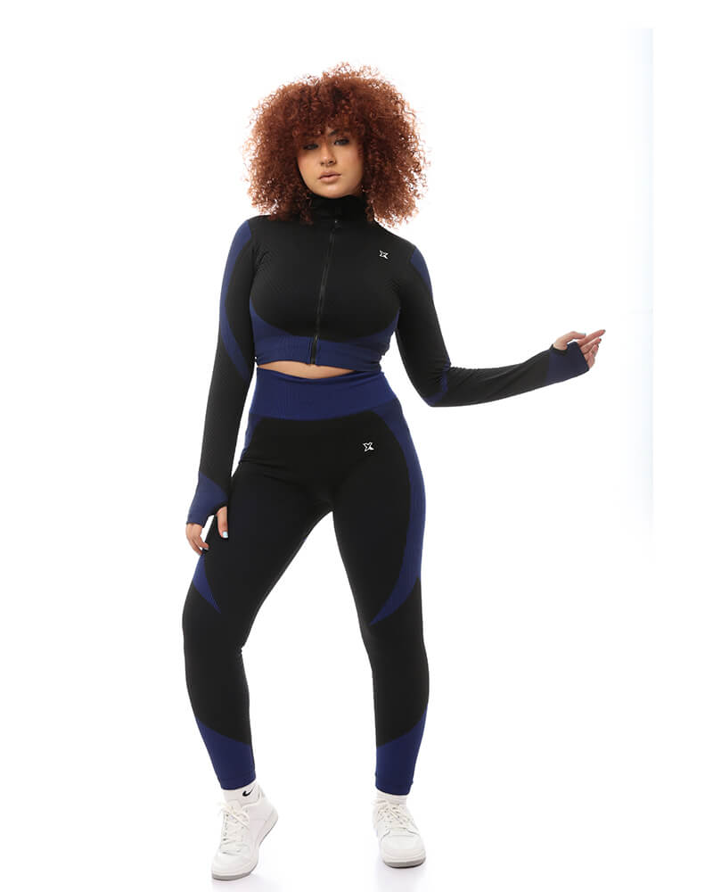 Dark Mellow Strech Zip Up Sports Set