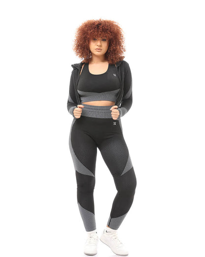 Dark Mellow Strech Zip Up Sports Set