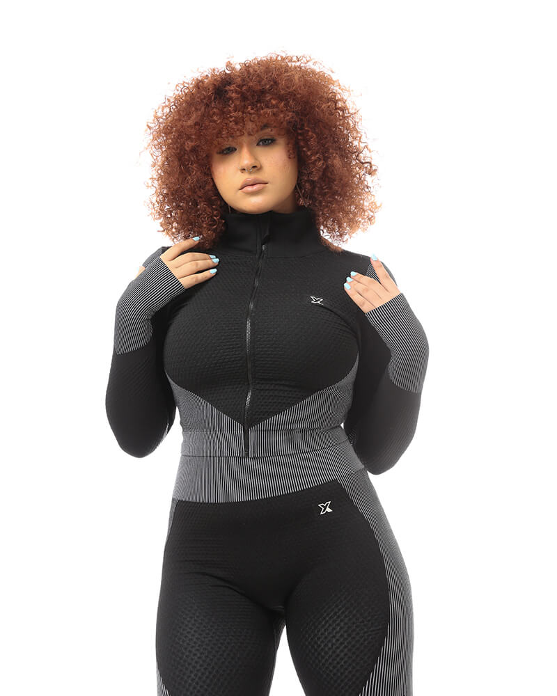 Dark Mellow Strech Zip Up Sports Set