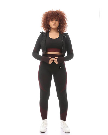 Dark Mellow Strech Zip Up Sports Set