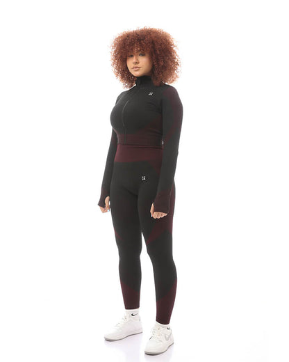 Dark Mellow Strech Zip Up Sports Set